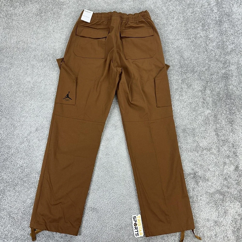 Jordan Cargo Pants Mens Medium Brown Stretch Drawcord Hem Utility FB7305-281